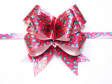 4 1/2" Butterfly Kwik Pull Bow Featuring Red Holly Pattern (25 pack)
